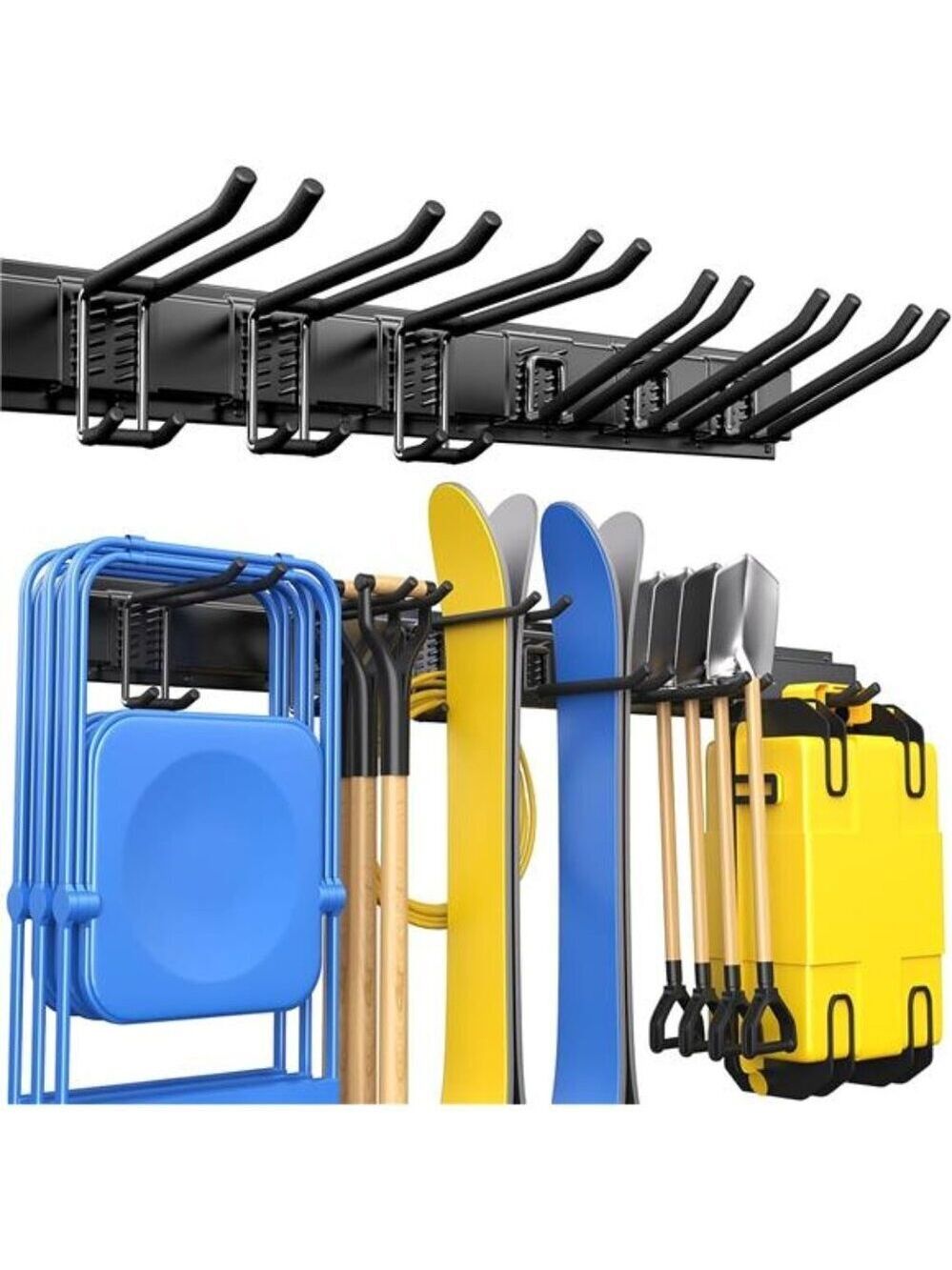Garage Wall Mount Tool Organizer Heavy Duty Storage Rack for Garden Broom Rake